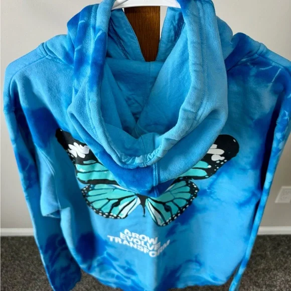 Yours Truly Clothing by Phora Broken Butterfly Evolution Tie Dye Hoodie M - Picture 10 of 11